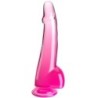 Clear Dildo Con Testículos 19 Cm Rosa de King Cock | Piumer