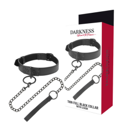 Darkness - Collar Con Cadena Negro de Darkness Bondage | Piumer