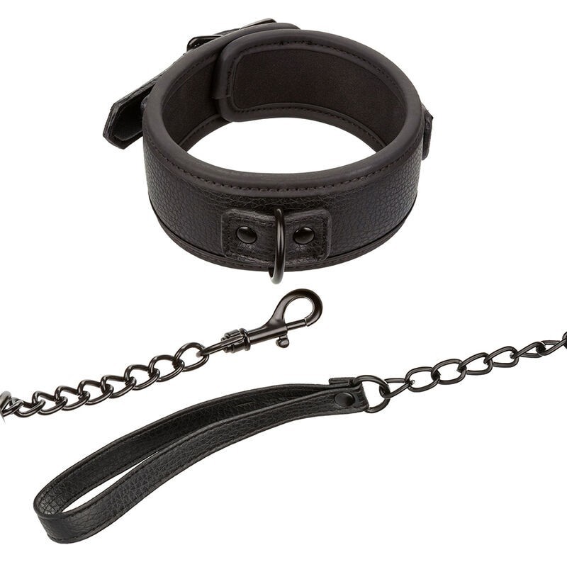 Nocturnal Collar Y Correa Cuero Ajustable Negro de Calexotics | Piumer