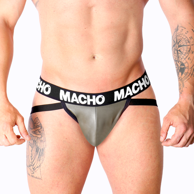Macho - Mx27Gr Jock Cuero Gris Beige de Macho Underwear - Talla L | Piumer