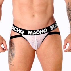 Macho - Mx26X1 Jock Rejilla Blanco de Macho Underwear - Talla S | Piumer