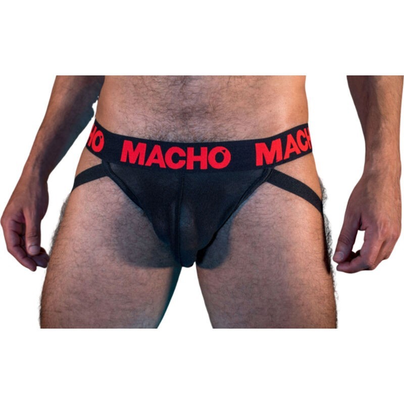 Macho - Mx26X2 Jock Negro/Rojo de Macho Underwear - Talla L | Piumer