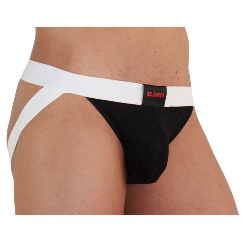 004 Jock Brillante Negro / Blanco de Burn - Talla M | Piumer